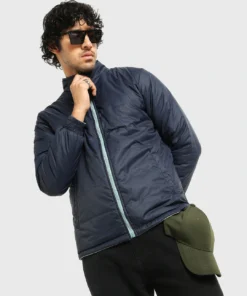 Reversible Insulated Puffer Jacket for Men Green & Blue