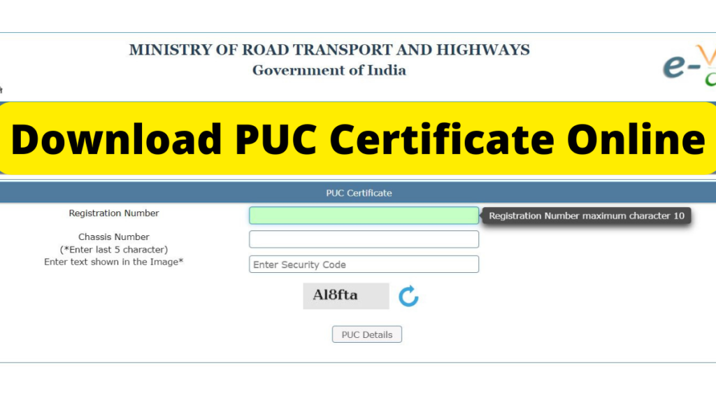 Download PUC Certificate Online