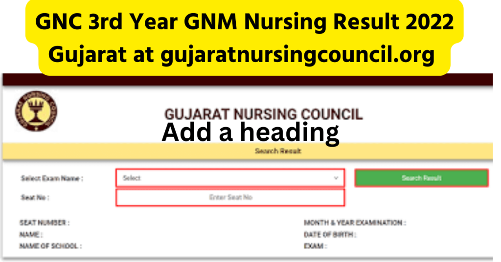 GNC 3rd Year GNM Nursing Result 2022 