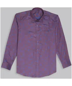 Floral Printed Cotton Shirt in Burgundy Purple