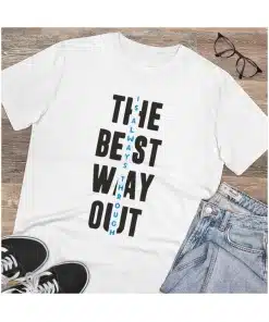 The Best Way Out' Printed White PC Cotton T-Shirt – Men's Fashion