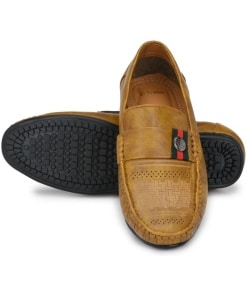 Beige, Tan, Brown Color Leatherette Material Casual Loafers for Men