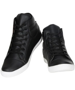 Men's Synthetic Material Casual Sneakers in Black Color