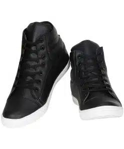 Men's Synthetic Material Casual Sneakers in Black Color