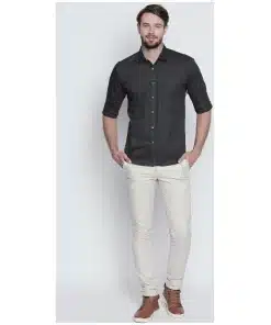 Grey Men's Cotton Slim Fit Casual Shirt