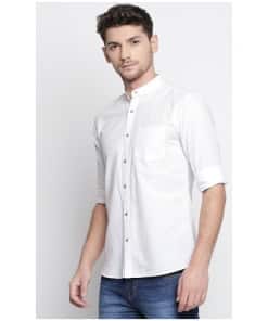 Casual White Shirt for Men – Slim Fit in Cotton