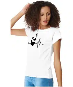 White Cotton Women's Western Wear T-Shirt