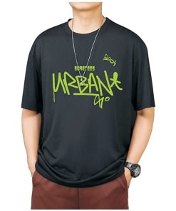 Men's Black Cotton Printed T-Shirt