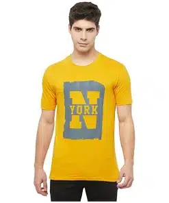 Men's Cotton Regular Fit T-Shirt in Yellow
