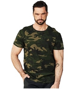 Regular Fit Half Sleeve Camouflage Printed T-Shirt for Men