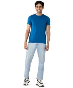 Regular Fit Crew Neck Tees (White, Blue, Black)