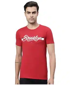 Men's Round Neck Cotton Printed T-Shirt