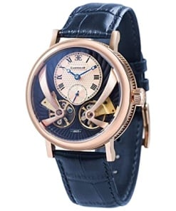 Open Heart Dial Double Barrel Automatic Watch