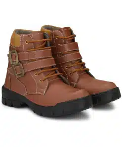Men's Leatherette Casual Long Boots in Brown Color
