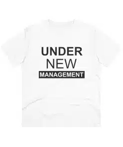 White Men's PC Cotton 'Under New Management' Design Printed T-Shirt