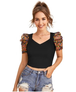 Stylish Women's Western Wear Hosiery Crop Top
