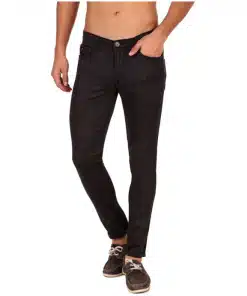 Dark Grey Men's Mid Rise Slim Fit Stretchable Denim Jeans