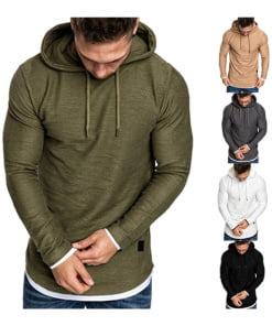 Latest Fashion in Men's Hooded Sweater T-Shirt for Cold Seasons