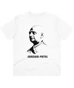 White Men's PC Cotton 'Sardar Patel' Printed T-Shirt