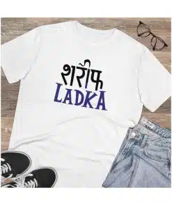 Stylish 'Sarif Ladka' Printed White PC Cotton Men's Tee