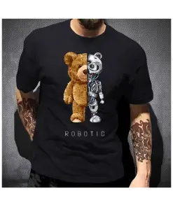 Men's Teddy Robot Print T-Shirt