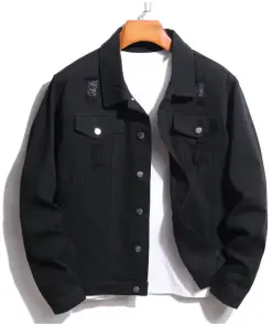 Men's Black Jeans Coat for Effortless Style