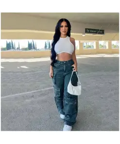 Women's Cargo Jeans Collection with Pockets