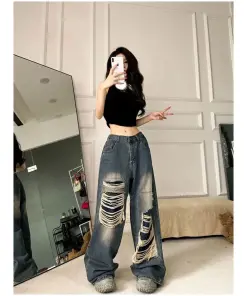 Stylish Ripped Jeans Tailored For Women