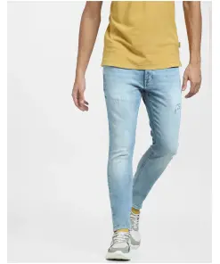 Light Blue Low Rise Distressed Skinny Fit Jeans