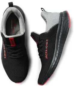 Black Mesh Mid-top Lace-up Sneakers