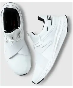 White Flex Sole Knitted Sneakers