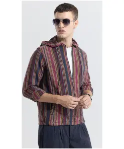 Phoenixstripe Hoodie Styled Shacket