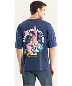 Make Your Own Luck Blue Oversized T-shirt