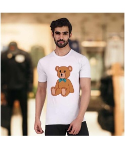Men's White Teddy Bear T-shirt