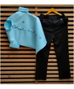 Party Wear Lycra Pant Shirt Combo For Men