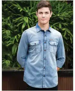 Men's Slate Blue Washed Denim Shirt