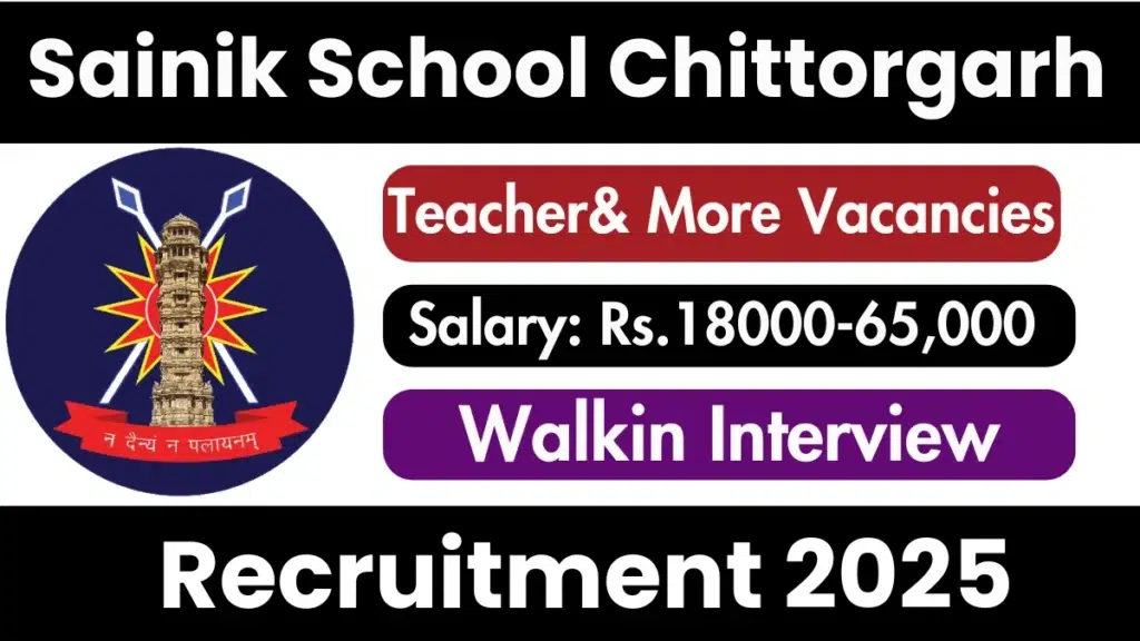Sainik School Chittorgarh Recruitment 2025 – Apply for TGT, Art & Craft Teacher, and Ward Boy Posts