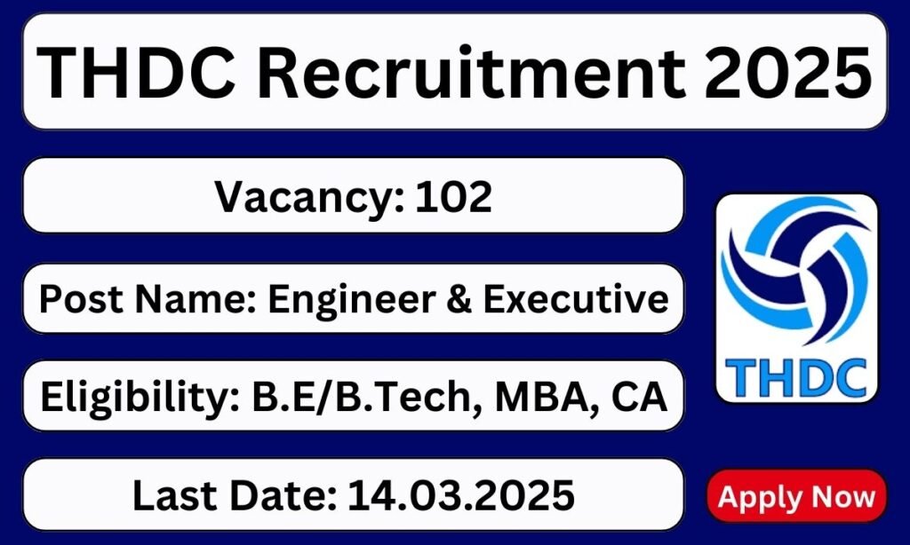 THDC India Limited Recruitment 2025: Apply for Engineer & Executive Positions