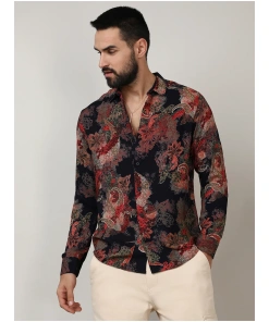 Mens Paisley Print Shirt Stylish Floral Design